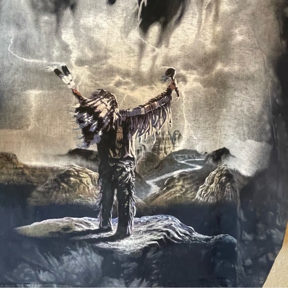 The Mountain American Native and Spirit Horses Distressed Tie Dye T-shirt Sz XL - Picture 9 of 10